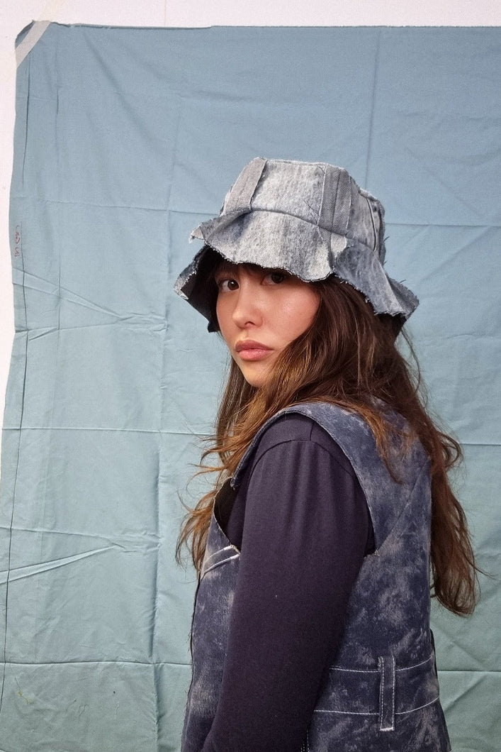 Load image into Gallery viewer, 1800 Gallons Unlined Hexy² Denim Bucket Hat
