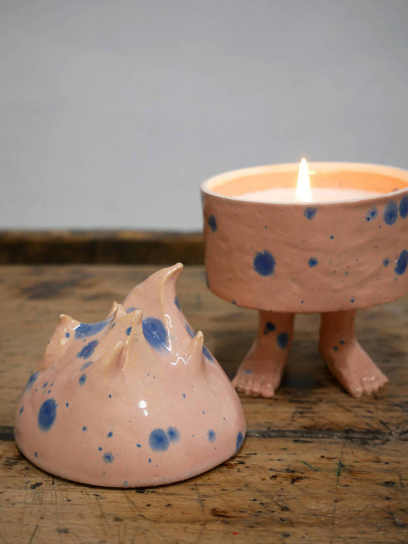 Load image into Gallery viewer, Pat Guzik Pink Mood Ceramic Candle