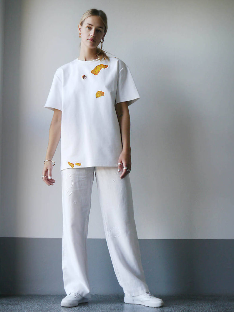 Load image into Gallery viewer, Studio Mend Vintage White Mended Acne T-Shirt