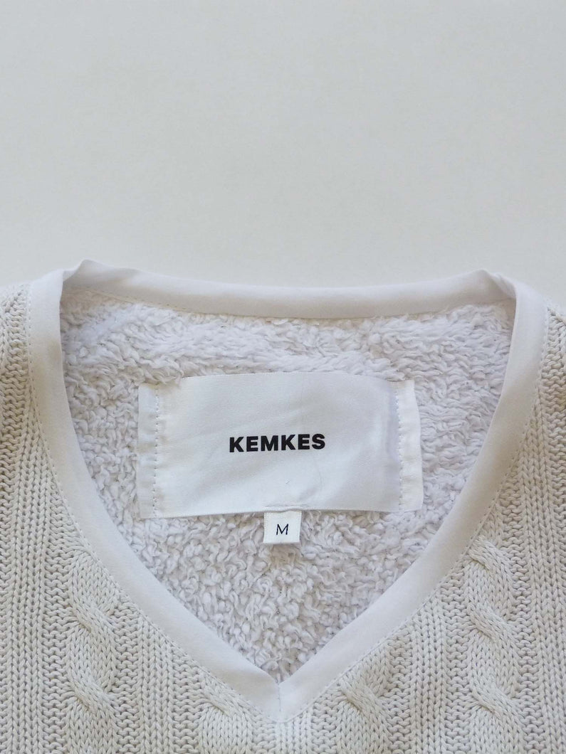 Load image into Gallery viewer, Kemkes white Cable knit Spencer M