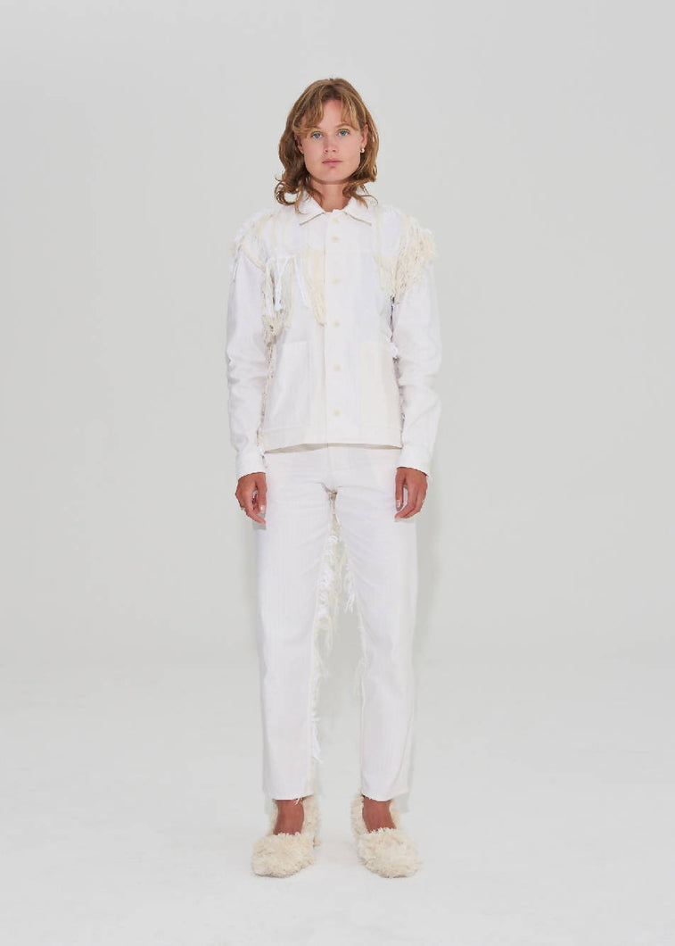 Load image into Gallery viewer, Stem Edition 1 Off White Fringe Jacket