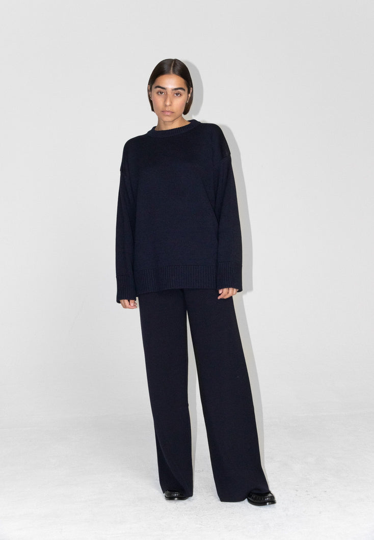 Load image into Gallery viewer, Rhea Navy Knit Pants
