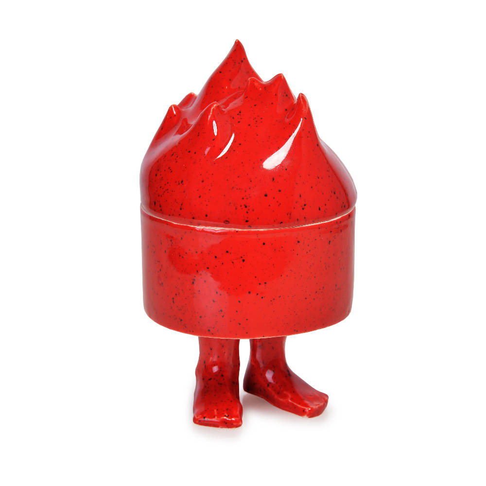 Load image into Gallery viewer, Pat Guzik Red Ceramic Candle