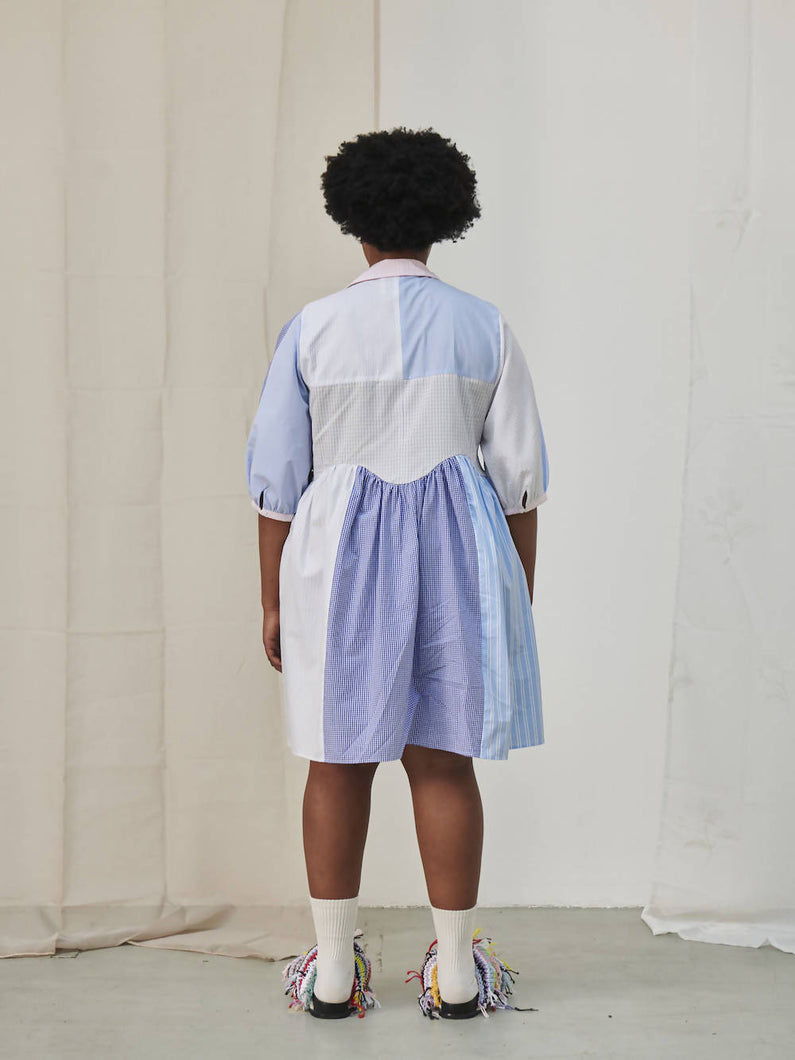 Load image into Gallery viewer, Cavia Poplin Patchwork Dress Tosca