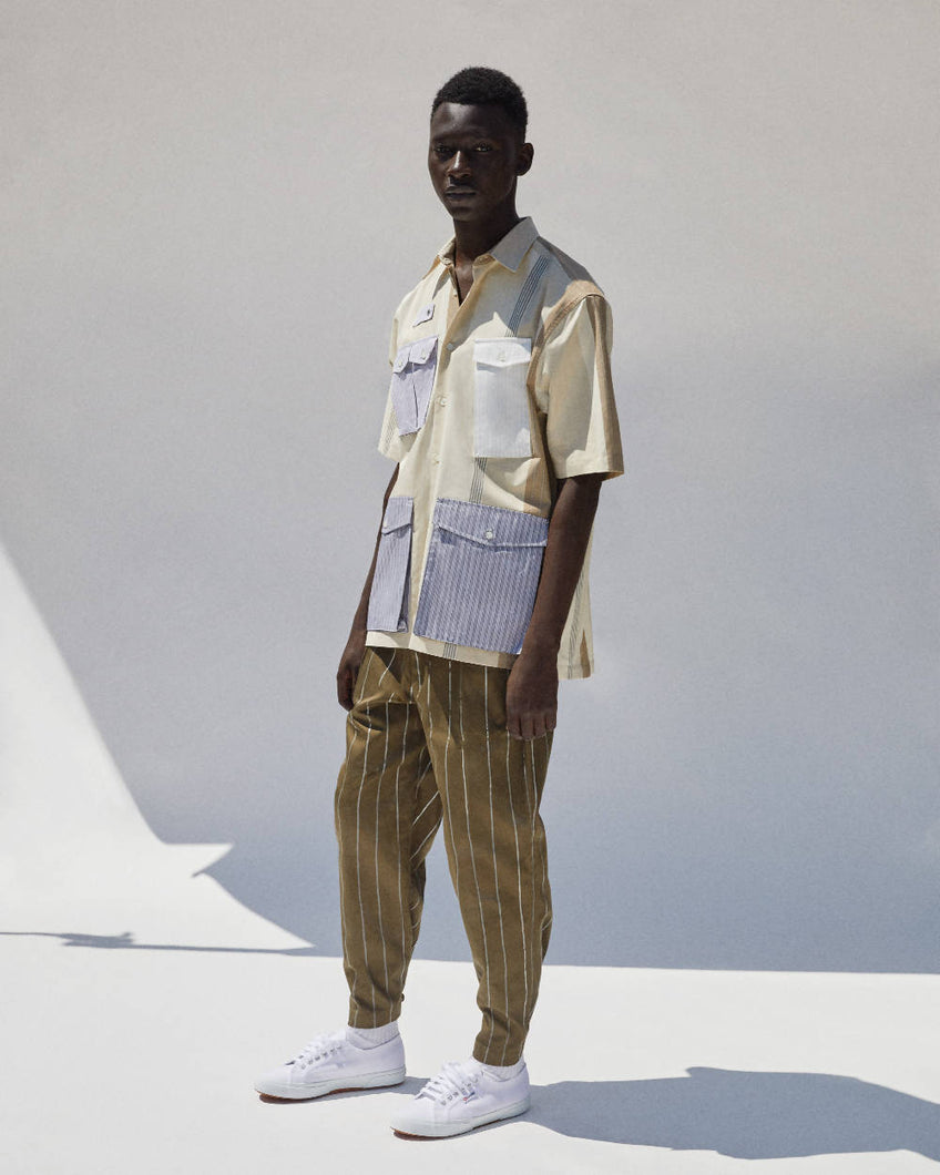 Load image into Gallery viewer, Myar Khaki Itp9E Striped Trousers