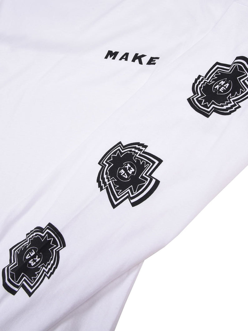 Load image into Gallery viewer, Make Graphic White Longsleeve T-Shirt