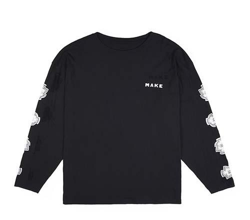 Load image into Gallery viewer, Make Logo Black Graphic Longsleeve T-Shirt