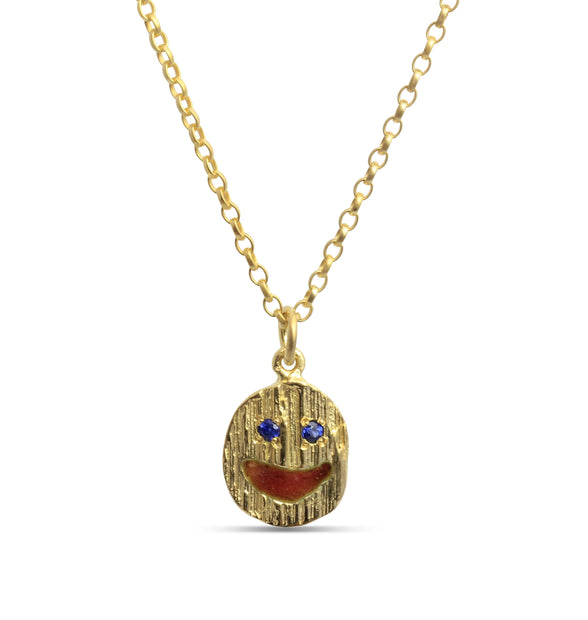 Eily O'Connell Smiley face portrait Necklace