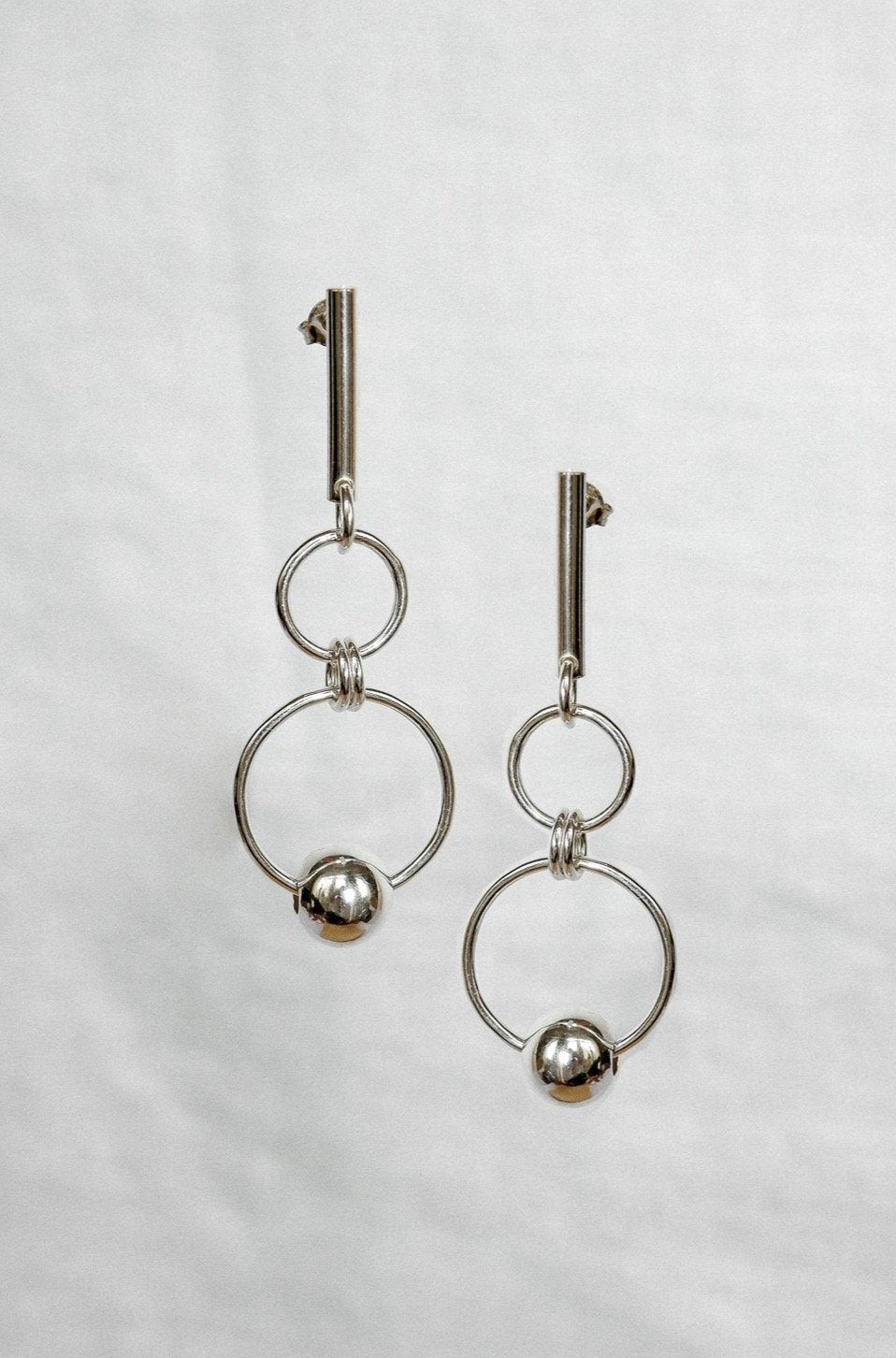 Nona Recycled Silver Double Hoop Earring