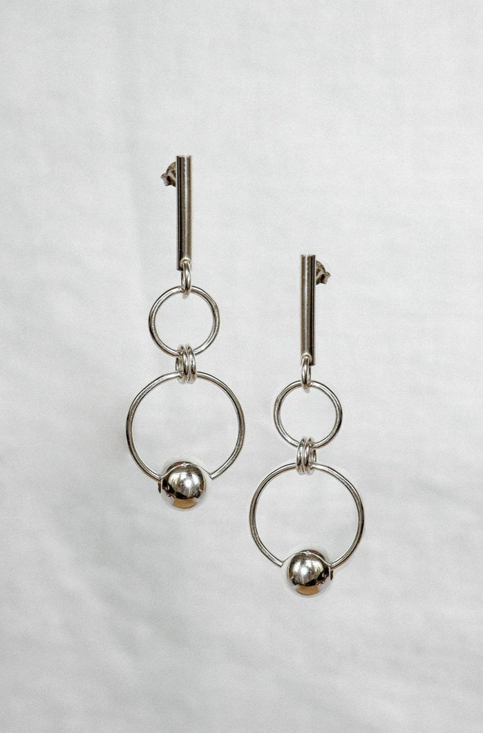 Load image into Gallery viewer, Nona Recycled Silver Double Hoop Earring