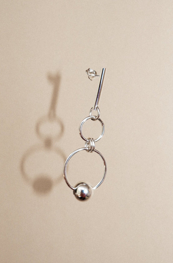 Load image into Gallery viewer, Nona Recycled Silver Double Hoop Earring