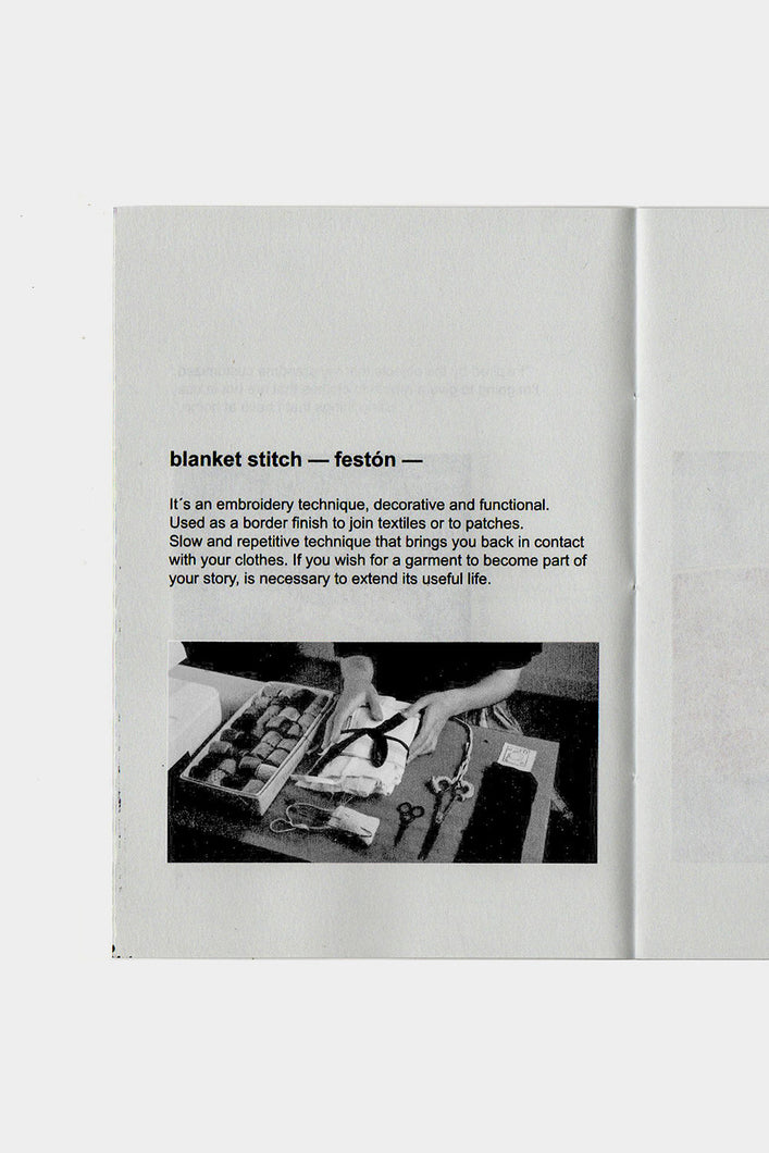 Load image into Gallery viewer, Garcia Bello Zine: Repair with patch using a blanket stitch