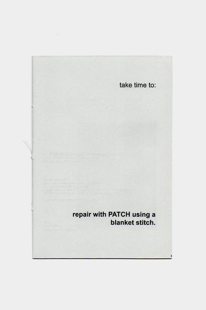 Garcia Bello Zine: Repair with patch using a blanket stitch