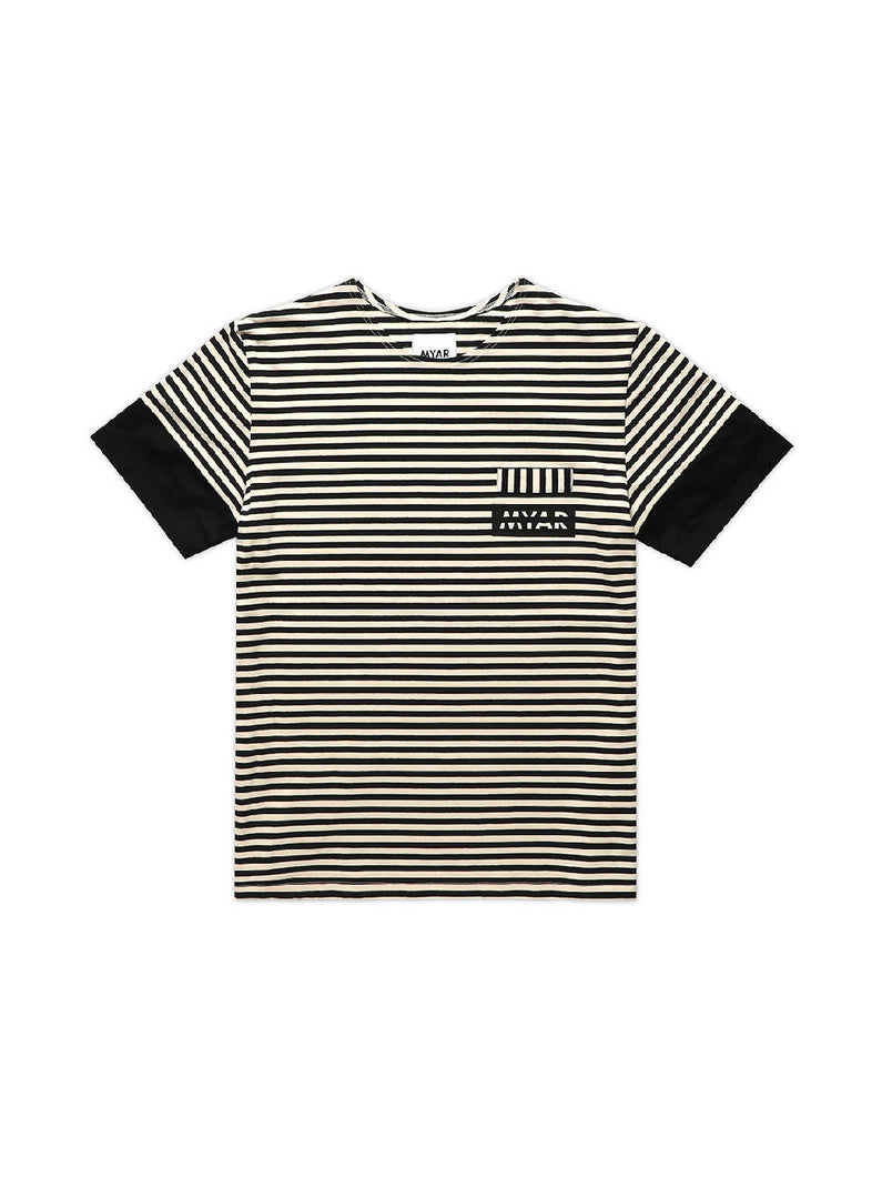 Load image into Gallery viewer, Myar Blue And White Rut0Z Striped T-Shirt