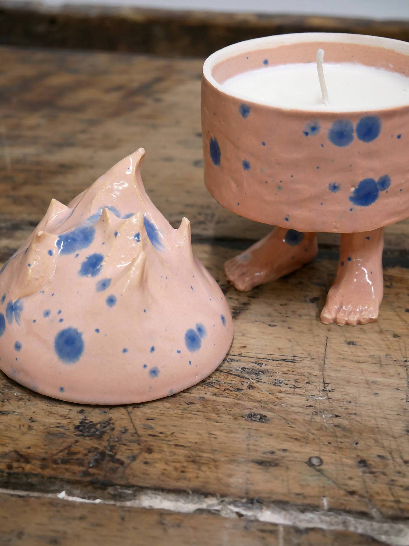 Pat Guzik Pink Mood Ceramic Candle