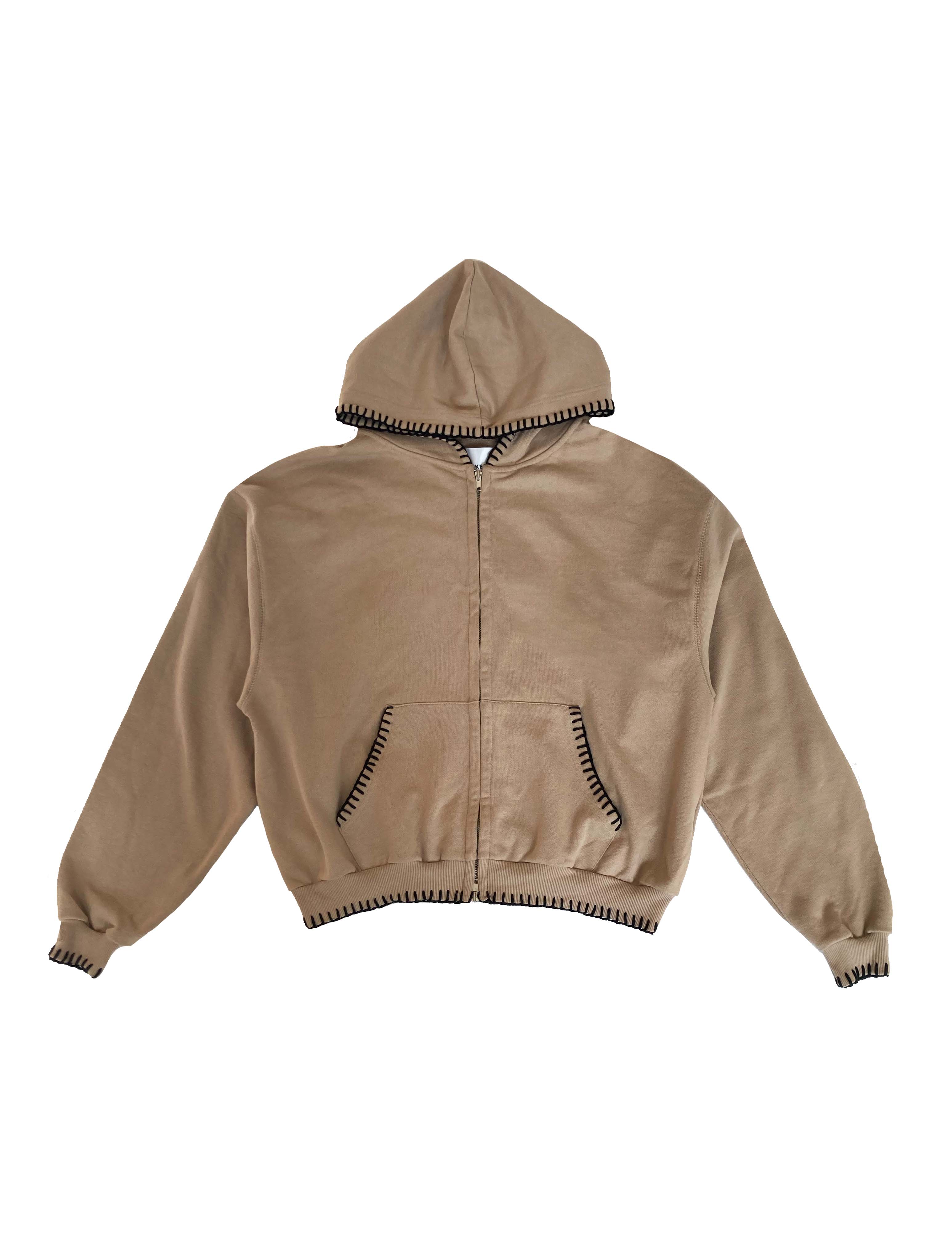 Kemkes Zip hoodie chrochet almond