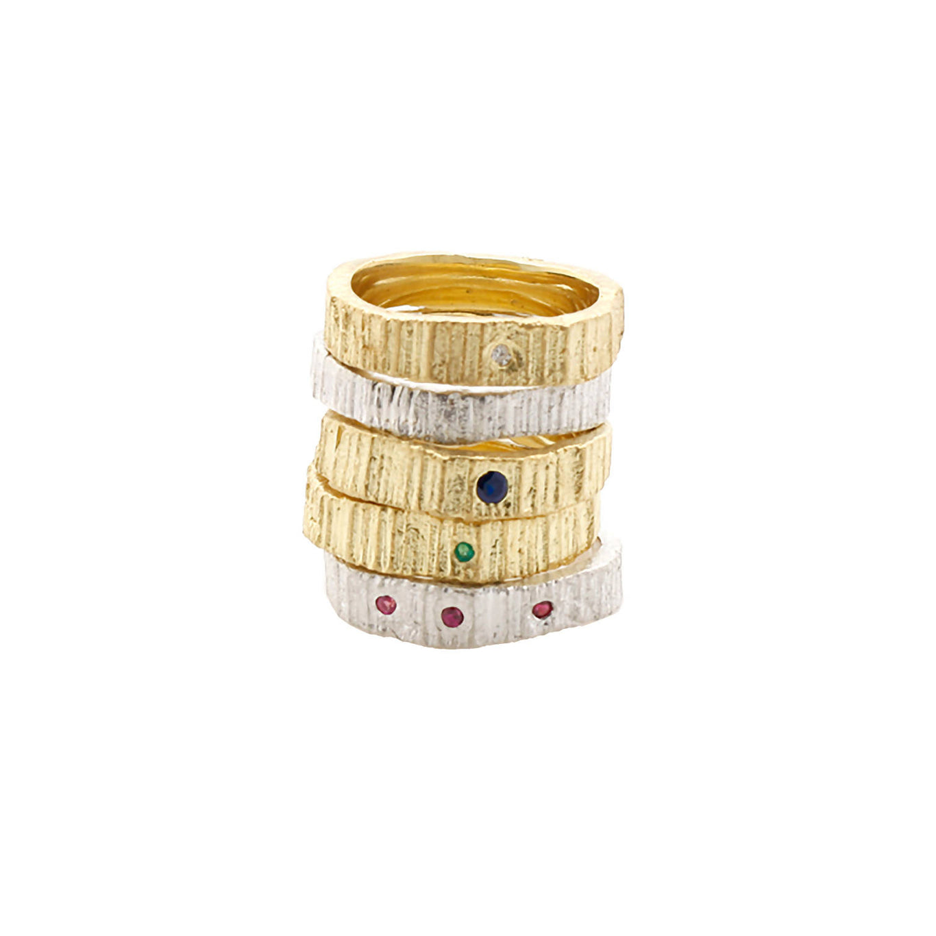 Eily O Connell Recycled silver/gold Bark Ring