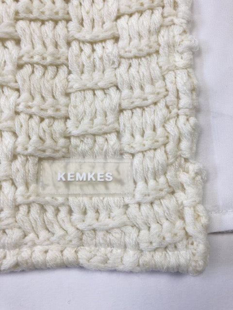 Kemkes Beige patchwork knit scarf