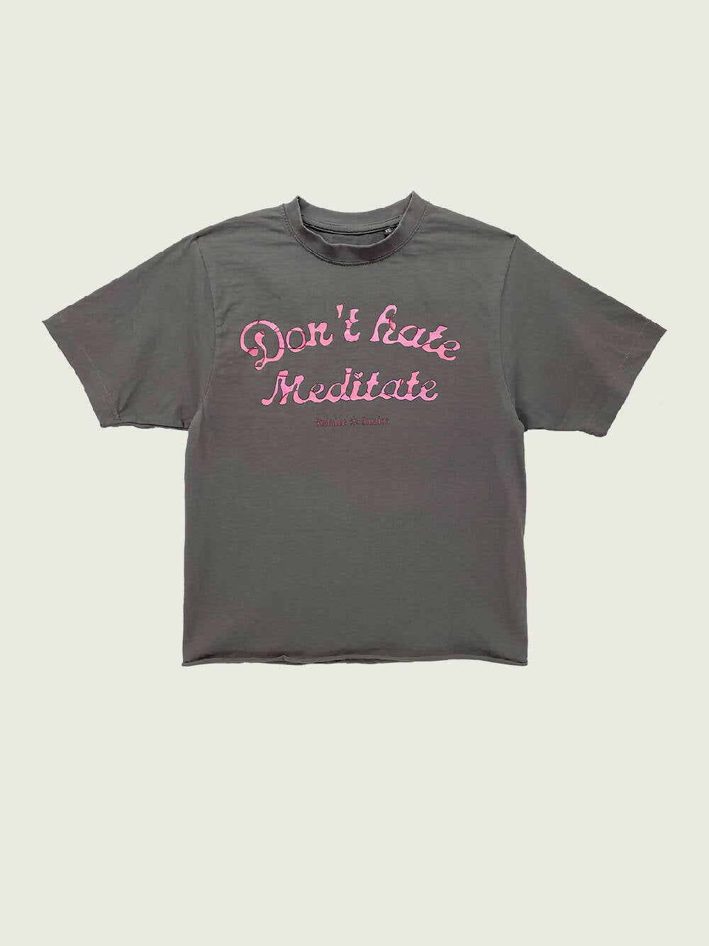 Solitude Studios 'Don't Hate Meditate' T-Shirt Grey/Purple
