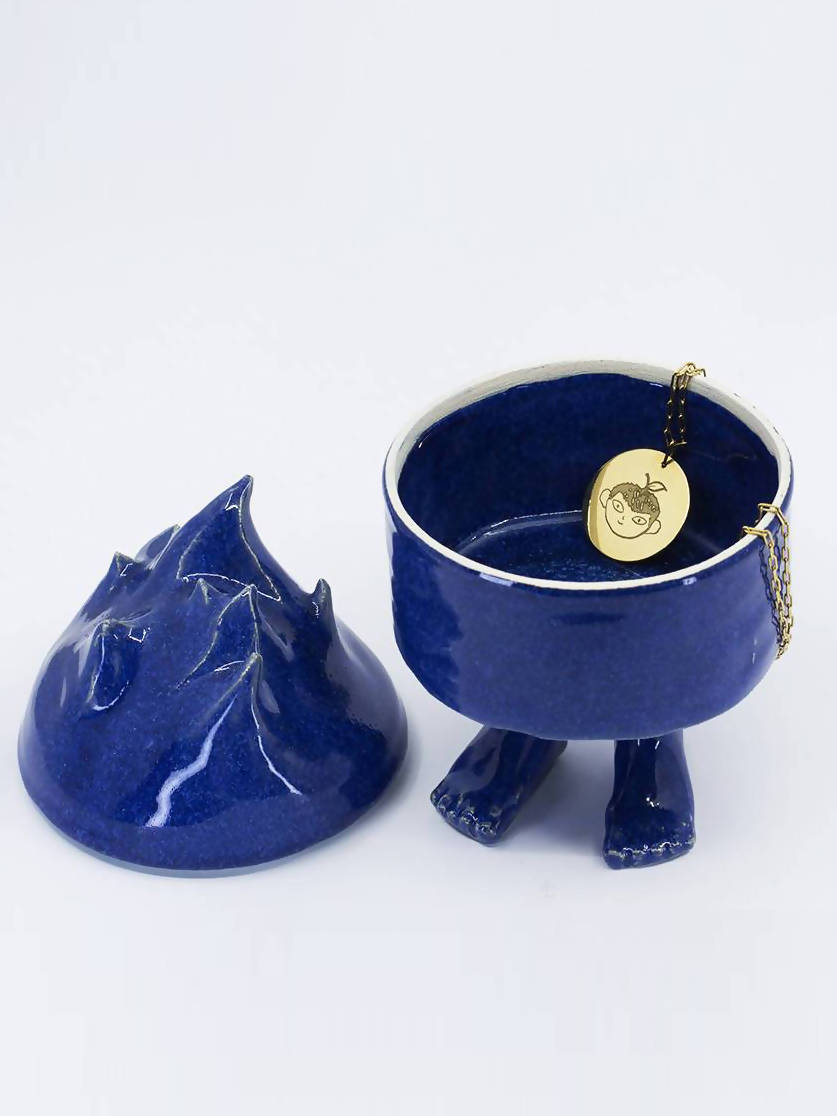 Pat Guzik Blue Mood Ceramic Candle