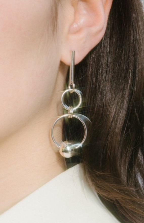 Nona Recycled Silver Double Hoop Earring