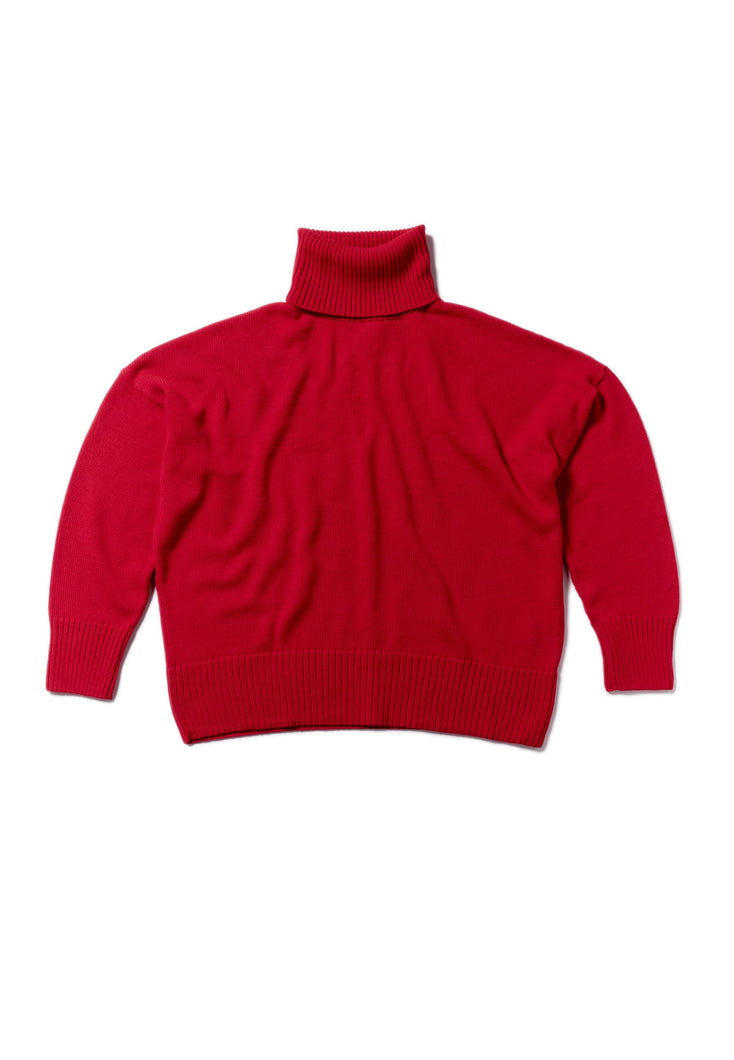 Load image into Gallery viewer, Rhea Red Heavy Roll Neck
