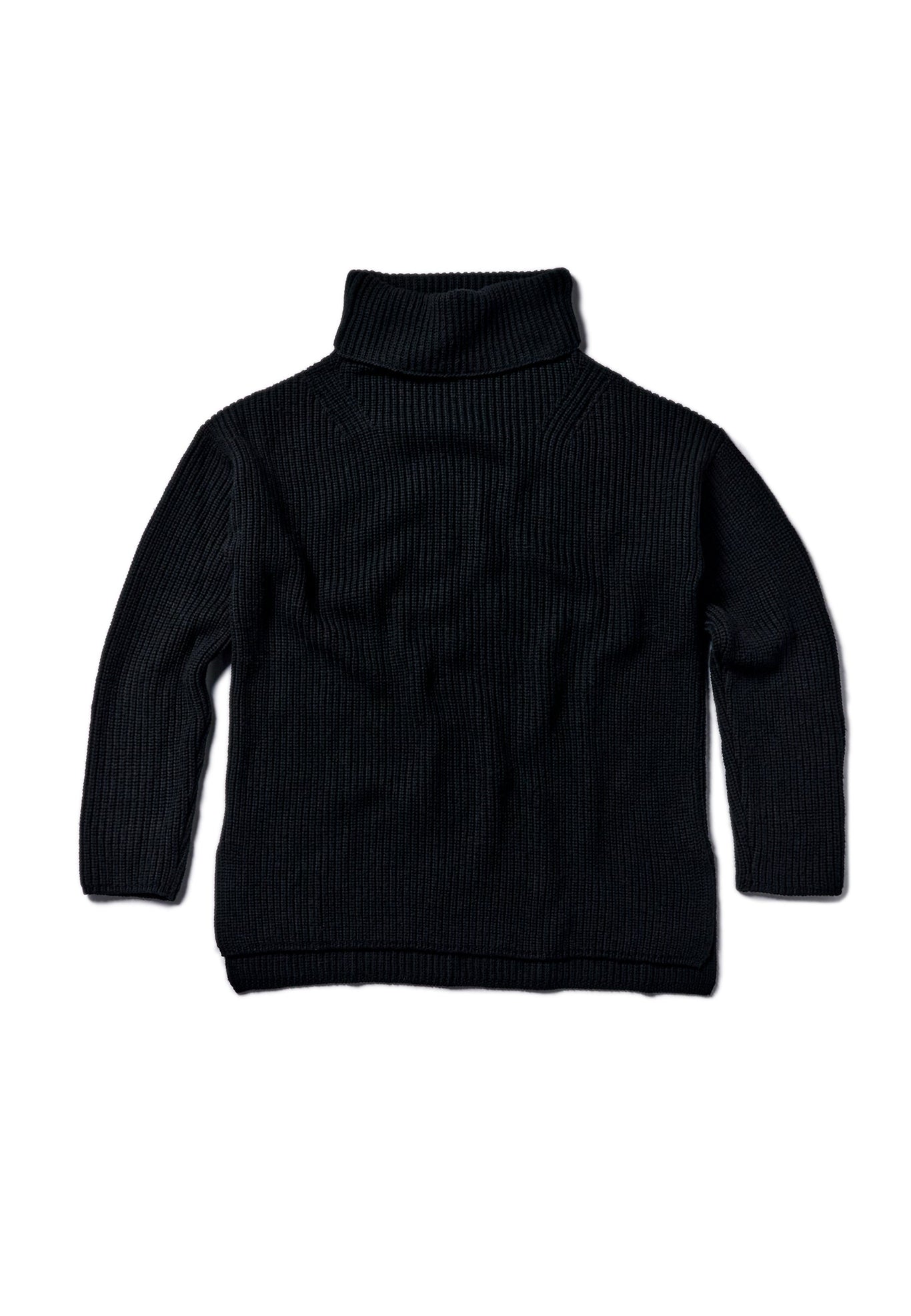 Rhea Black Heavy Roll Neck Sweater