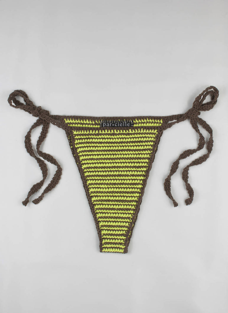 Load image into Gallery viewer, Par Cielle Chocolate &amp; Lime Swirly Bikini