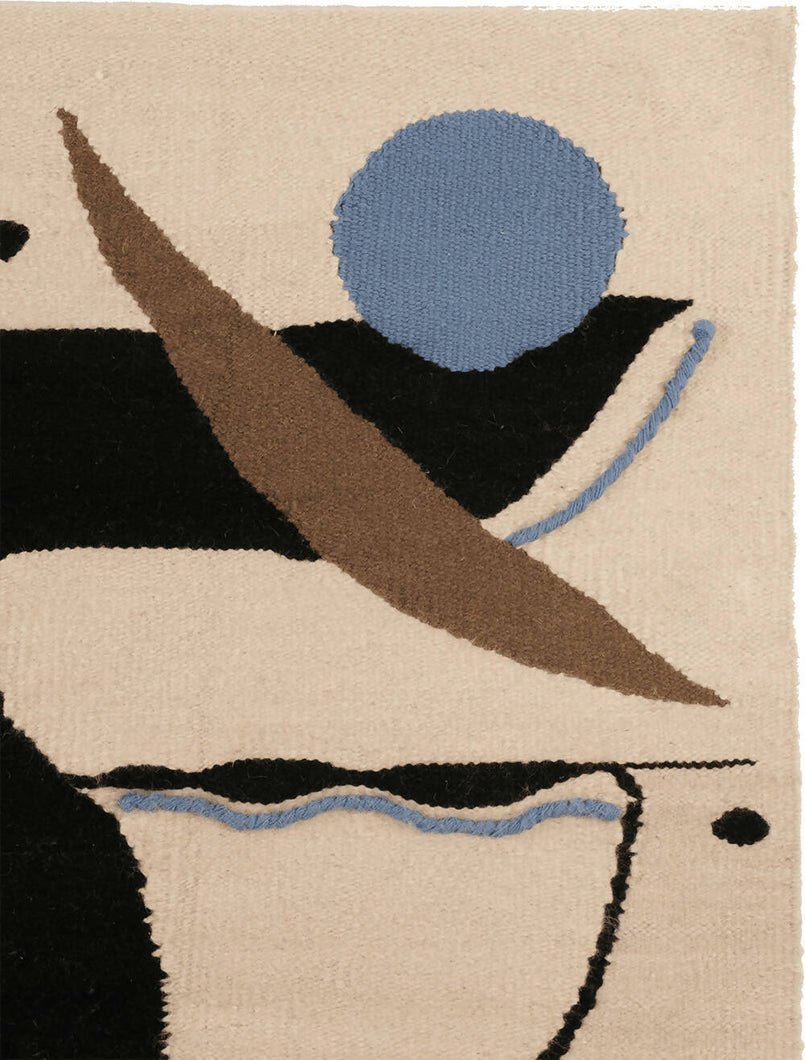 Load image into Gallery viewer, BA Blue Dots Wool Rug/Tapestry