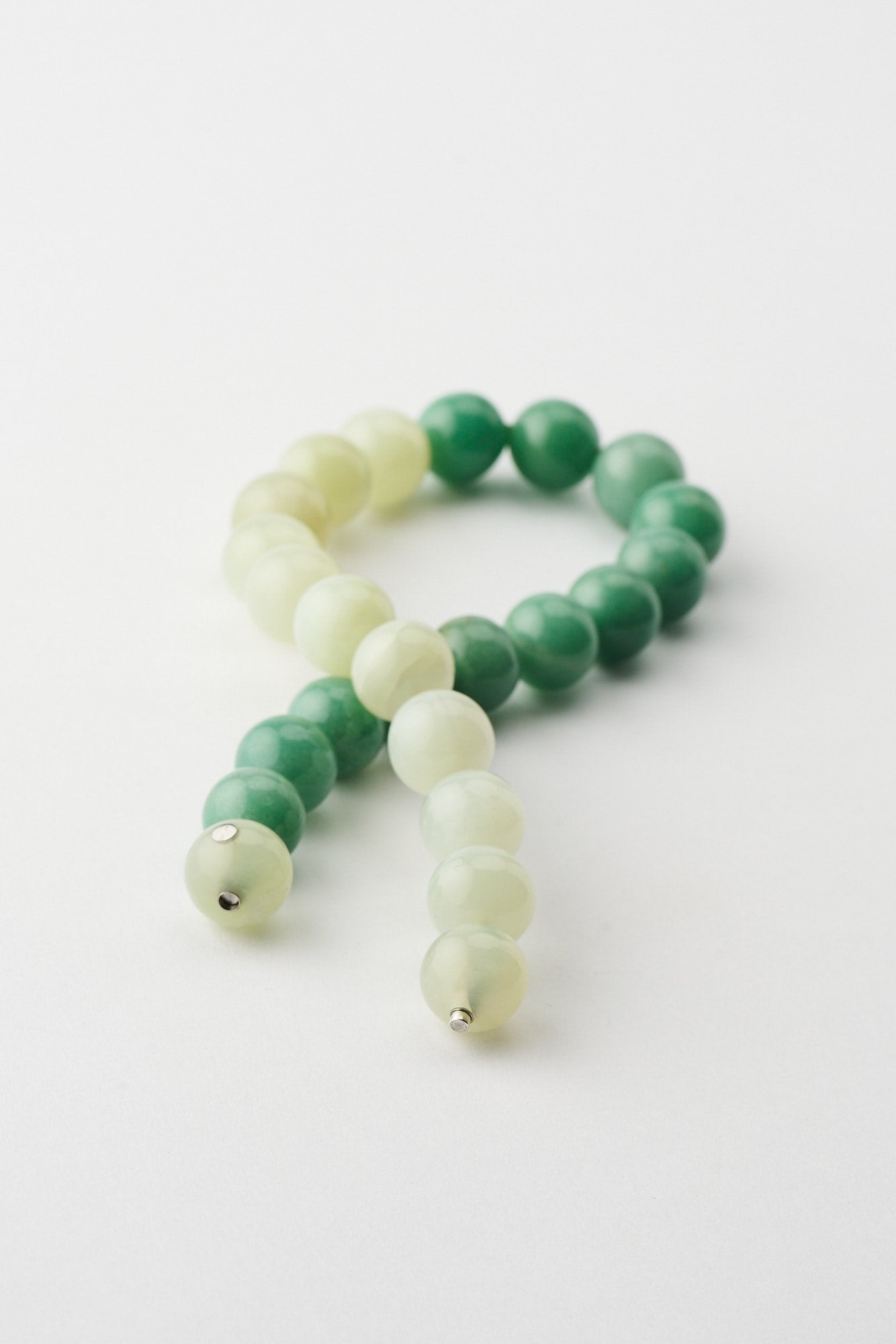 Mussels and Muscles Bicolor Jade Spheres Choker