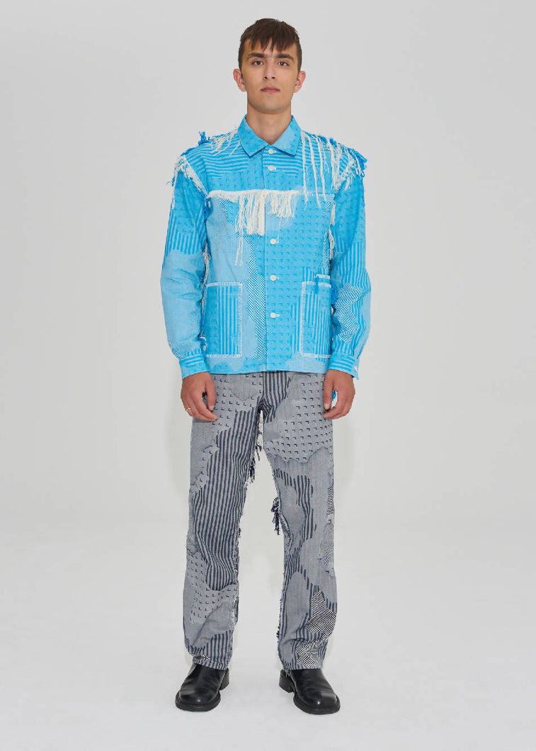 Load image into Gallery viewer, Stem Edition 1 Shirt Blue Fringe Jacket
