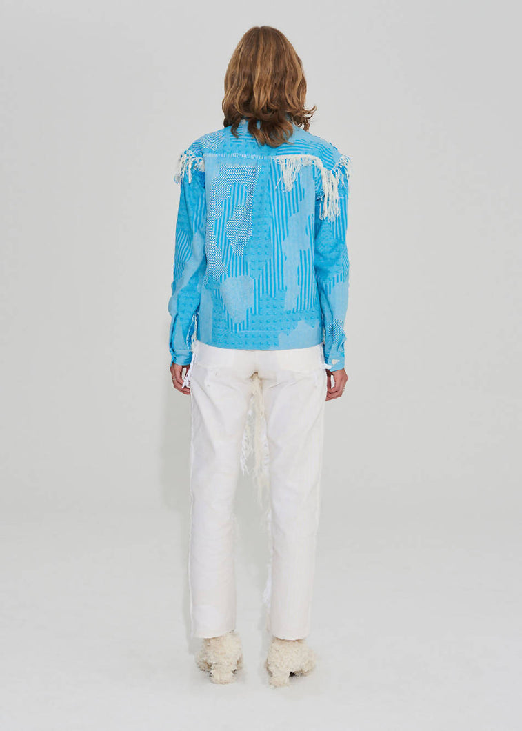 Load image into Gallery viewer, Stem Edition 1 Shirt Blue Fringe Jacket