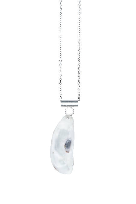 Mia Larsson Oyster Silver Pendant Necklace