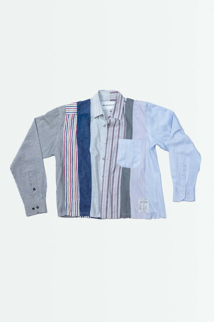 Load image into Gallery viewer, Buzigahill Bwere Striped Patchwork Shirt