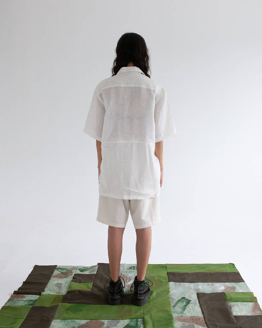 Load image into Gallery viewer, W&#39;menswear White Unisex Linen Rec Shirt