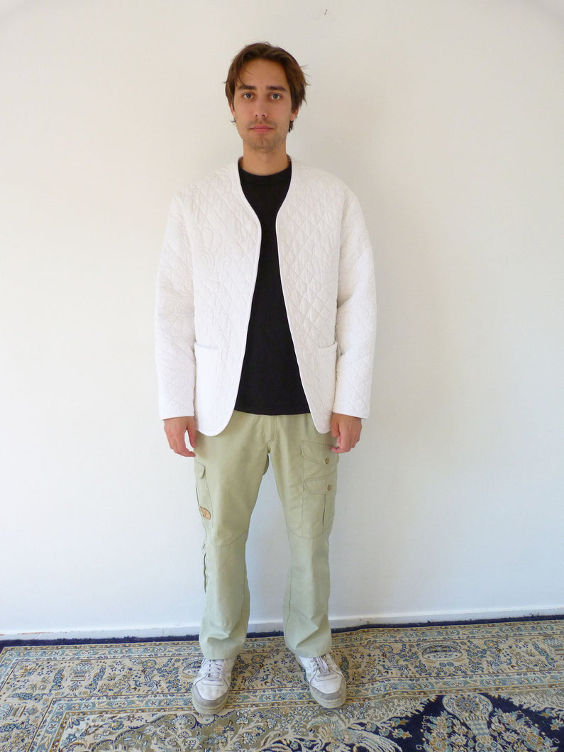 Load image into Gallery viewer, Kemkes White Quilt Jacket S