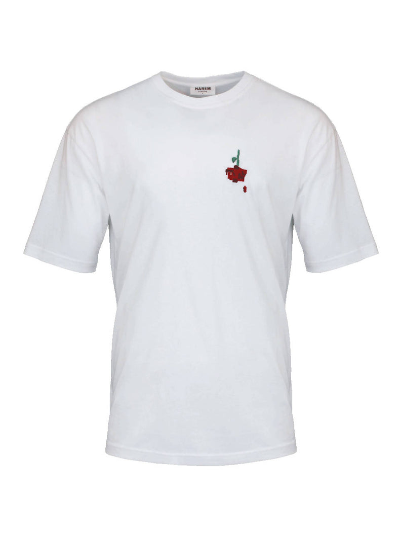Load image into Gallery viewer, harem london White Organic Rose T-shirt