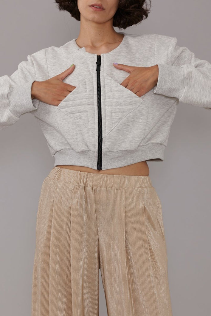 Load image into Gallery viewer, Harem Beige Plisse Trousers