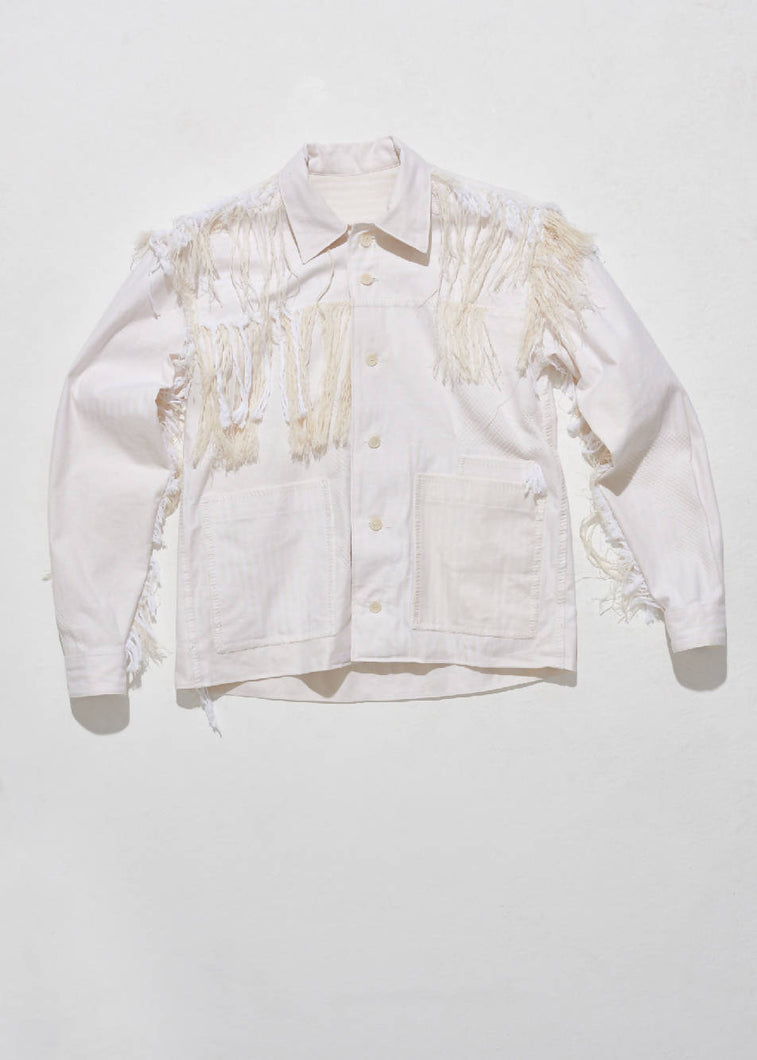 Load image into Gallery viewer, Stem Edition 1 Off White Fringe Jacket