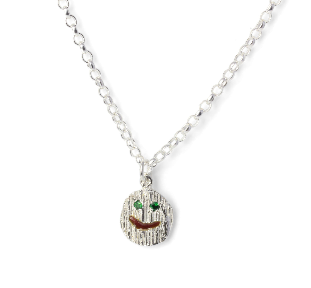 Eily O'Connell Smiley face green eyes Necklace