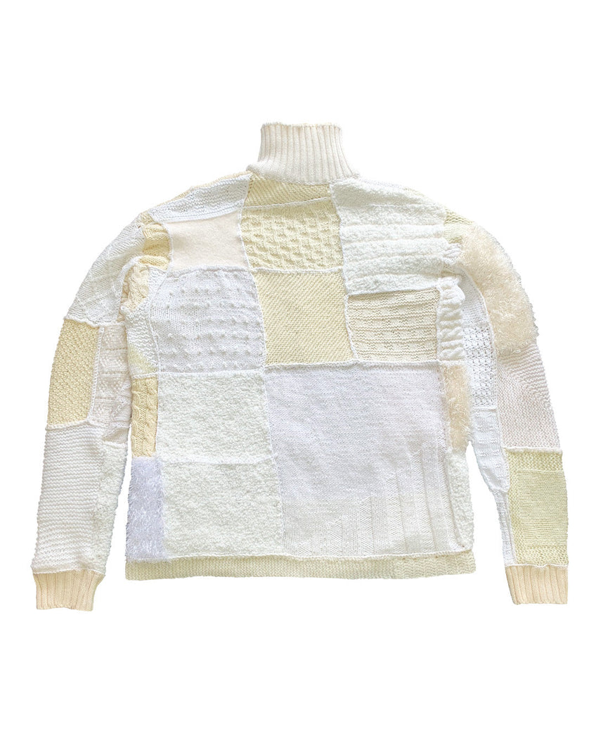 Load image into Gallery viewer, Kemkes Patchwork knitted zip trough cardigan beige