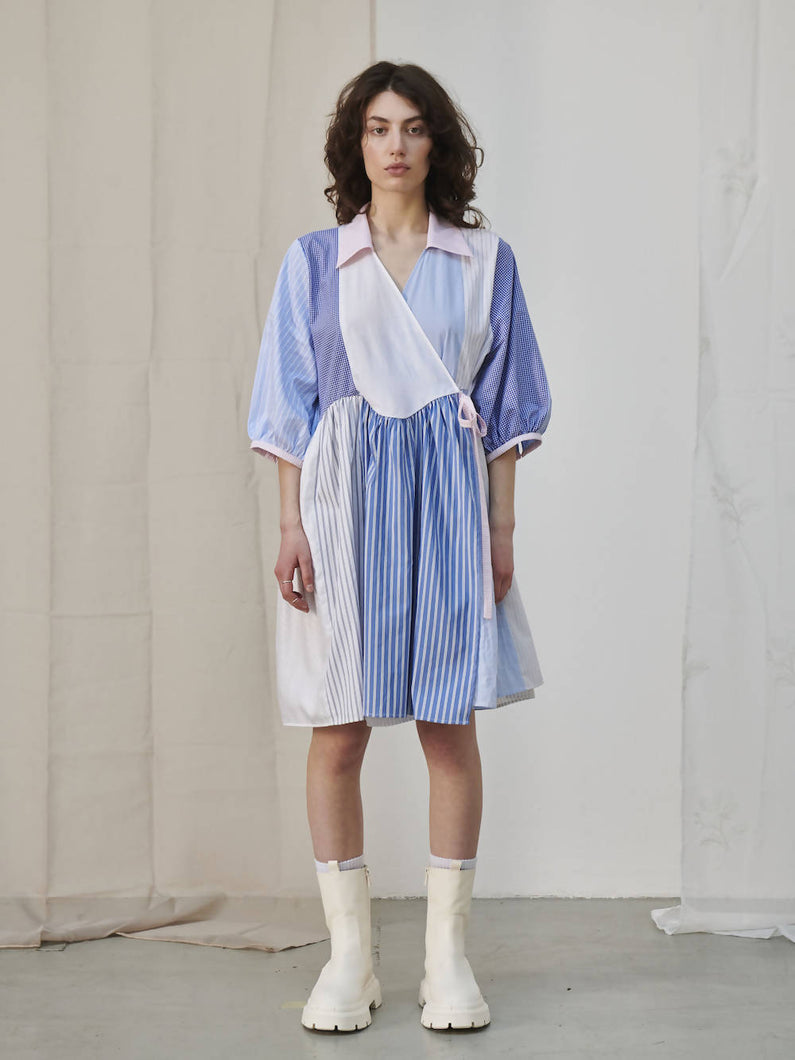 Load image into Gallery viewer, Cavia Poplin Patchwork Dress Tosca