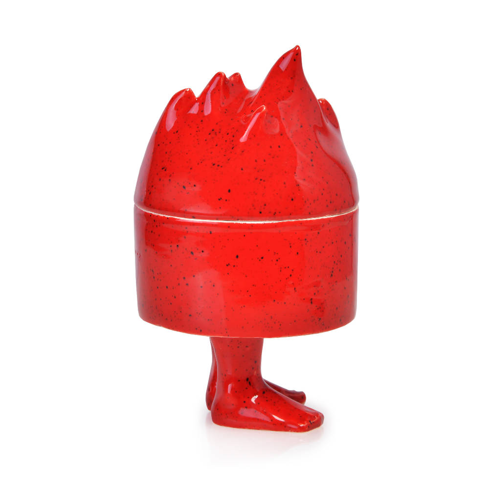 Load image into Gallery viewer, Pat Guzik Red Ceramic Candle