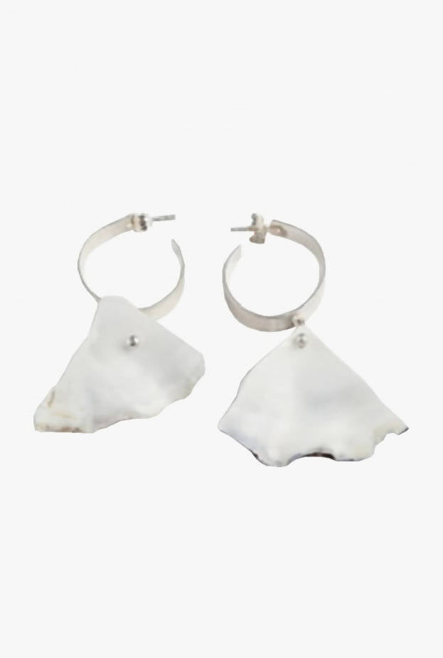 Mia Larsson Oyster Silver Small Hoops Earring